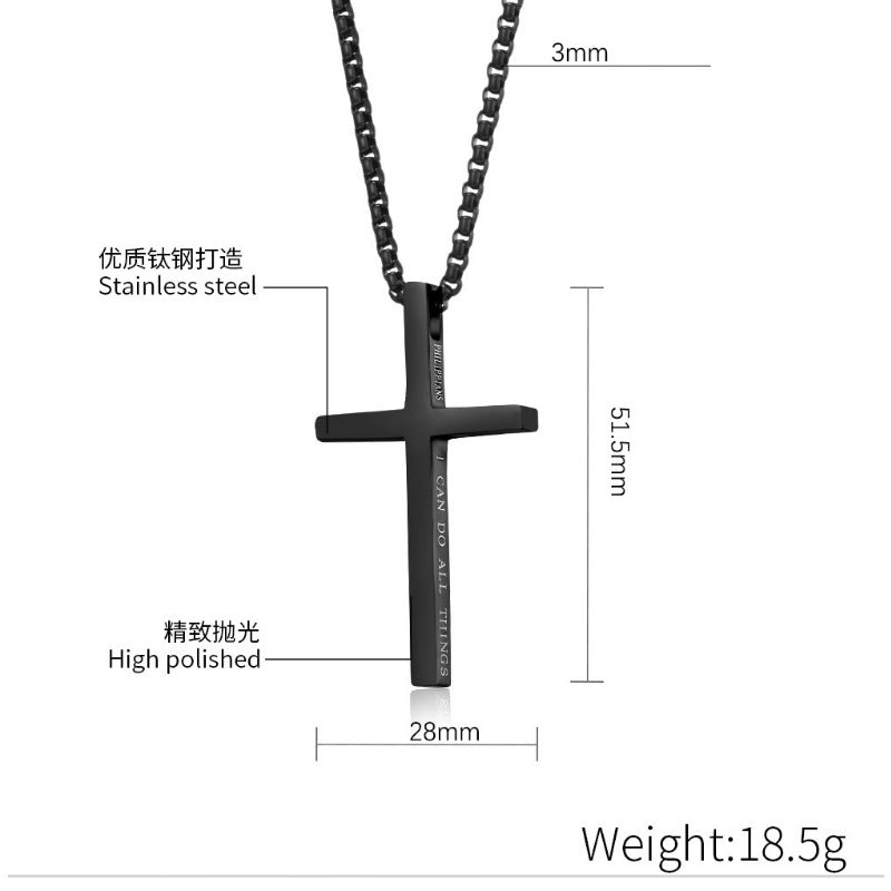 Wholesale Stainless Steel Bible Verse Cross Verse Cross Necklaces
